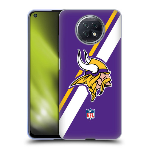 NFL Minnesota Vikings Logo Stripes Soft Gel Case for Xiaomi Redmi Note 9T 5G