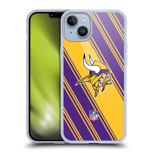 NFL Minnesota Vikings Artwork Stripes Soft Gel Case for Apple iPhone 14 Plus NFL Minnesota Vikings Artwork Stripes Soft Gel Case for Apple iPhone 14 Plus