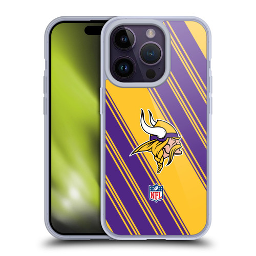 NFL Minnesota Vikings Artwork Stripes Soft Gel Case for Apple iPhone 14 Pro