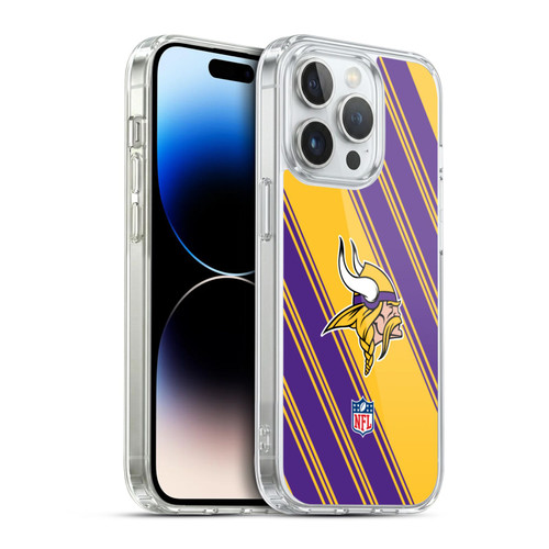 NFL Minnesota Vikings Artwork Stripes Soft Gel Case for Apple iPhone 14 Pro
