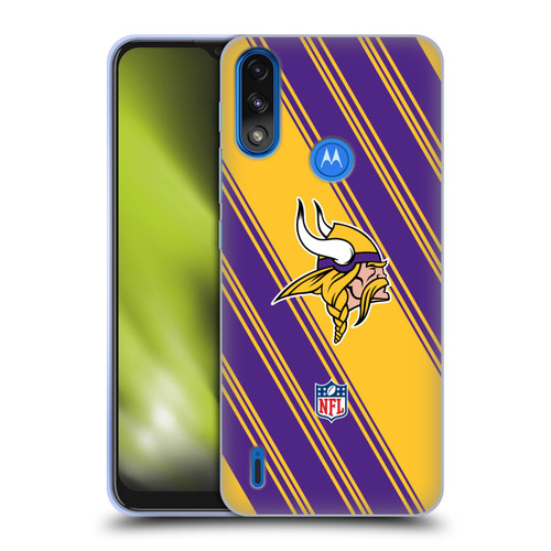 NFL Minnesota Vikings Artwork Stripes Soft Gel Case for Motorola Moto E7 Power / Moto E7i Power