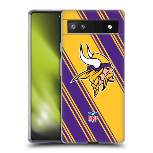NFL Minnesota Vikings Artwork Stripes Soft Gel Case for Google Pixel 6a