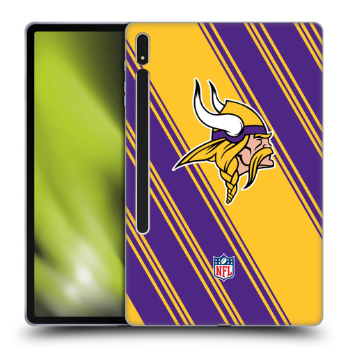 NFL Minnesota Vikings Artwork Stripes Soft Gel Case for Samsung Galaxy Tab S8 Plus