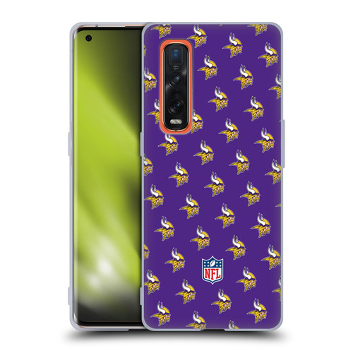 NFL Minnesota Vikings Artwork Patterns Soft Gel Case for OPPO Find X2 Pro 5G