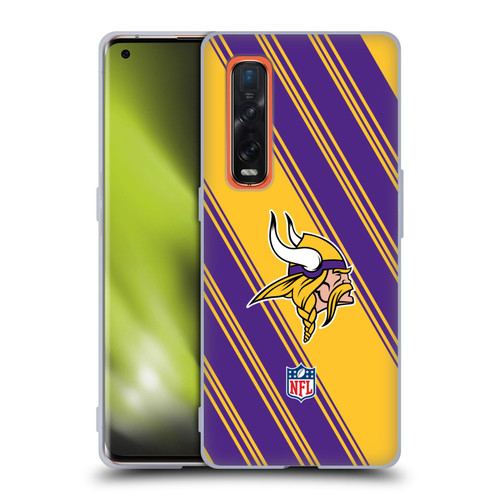 NFL Minnesota Vikings Artwork Stripes Soft Gel Case for OPPO Find X2 Pro 5G
