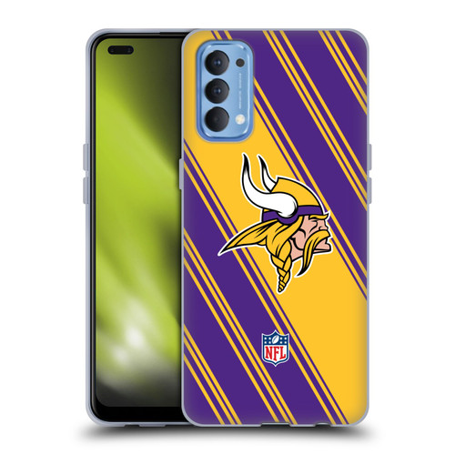 NFL Minnesota Vikings Artwork Stripes Soft Gel Case for OPPO Reno 4 5G
