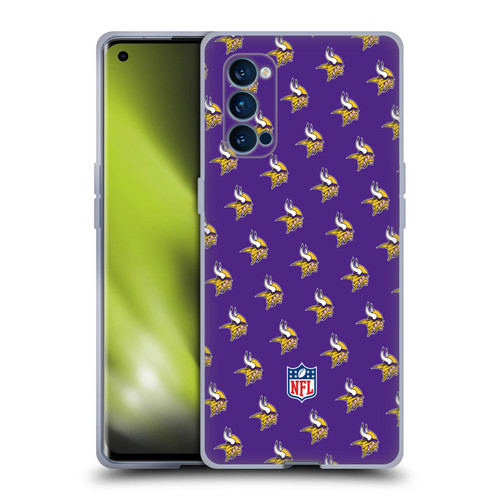 NFL Minnesota Vikings Artwork Patterns Soft Gel Case for OPPO Reno 4 Pro 5G