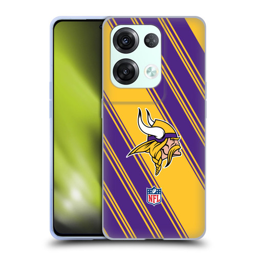 NFL Minnesota Vikings Artwork Stripes Soft Gel Case for OPPO Reno8 Pro