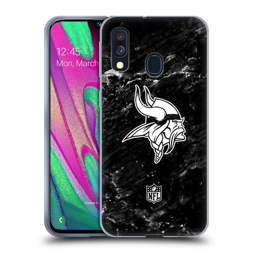 NFL Minnesota Vikings Artwork Marble Soft Gel Case for Samsung Galaxy A40 (2019)