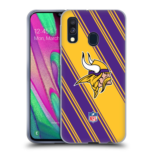 NFL Minnesota Vikings Artwork Stripes Soft Gel Case for Samsung Galaxy A40 (2019)