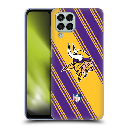 NFL Minnesota Vikings Artwork Stripes Soft Gel Case for Samsung Galaxy M33 (2022)