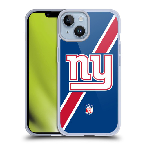 NFL New York Giants Logo Stripes Soft Gel Case for Apple iPhone 14 NFL New York Giants Logo Stripes Soft Gel Case for Apple iPhone 14