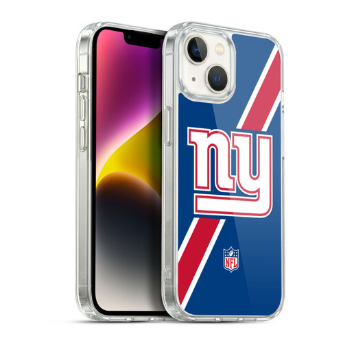 NFL New York Giants Logo Stripes Soft Gel Case for Apple iPhone 14