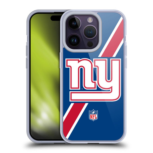 NFL New York Giants Logo Stripes Soft Gel Case for Apple iPhone 14 Pro
