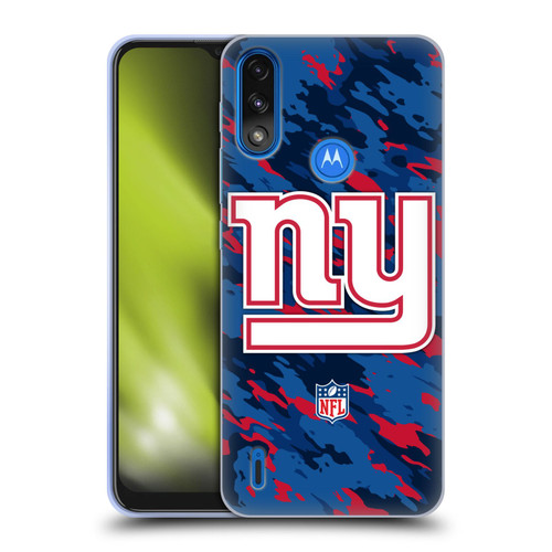 NFL New York Giants Logo Camou Soft Gel Case for Motorola Moto E7 Power / Moto E7i Power