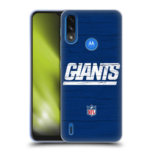 NFL New York Giants Logo Distressed Look Soft Gel Case for Motorola Moto E7 Power / Moto E7i Power