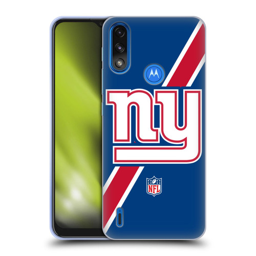 NFL New York Giants Logo Stripes Soft Gel Case for Motorola Moto E7 Power / Moto E7i Power