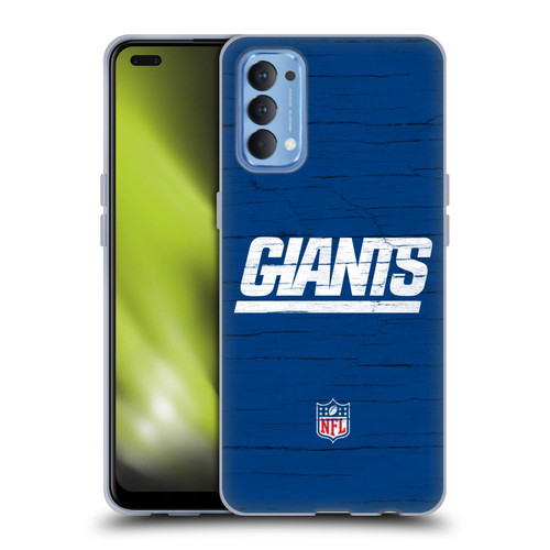 NFL New York Giants Logo Distressed Look Soft Gel Case for OPPO Reno 4 5G