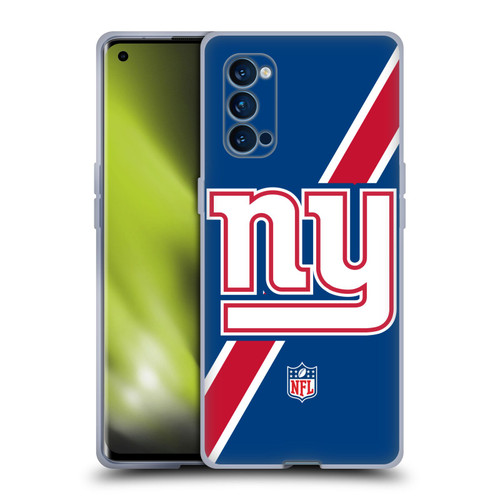 NFL New York Giants Logo Stripes Soft Gel Case for OPPO Reno 4 Pro 5G