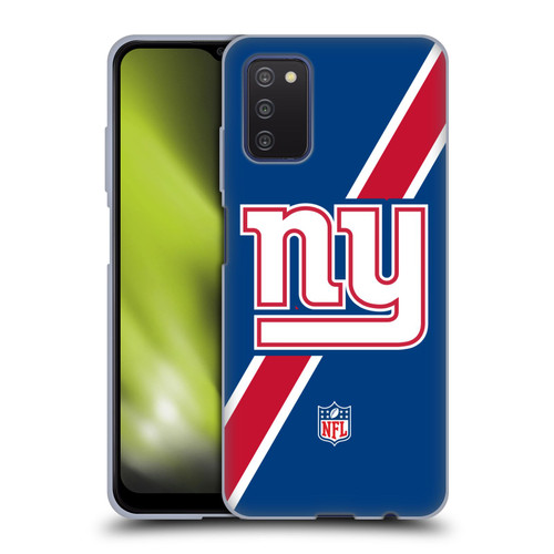 NFL New York Giants Logo Stripes Soft Gel Case for Samsung Galaxy A03s (2021)
