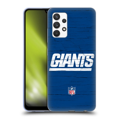 NFL New York Giants Logo Distressed Look Soft Gel Case for Samsung Galaxy A32 (2021)