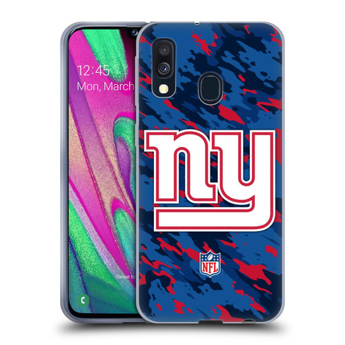 NFL New York Giants Logo Camou Soft Gel Case for Samsung Galaxy A40 (2019)