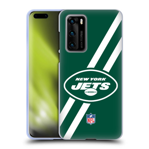 NFL New York Jets Logo Stripes Soft Gel Case for Huawei P40 5G