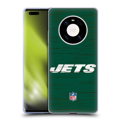 NFL New York Jets Logo Distressed Look Soft Gel Case for Huawei Mate 40 Pro 5G