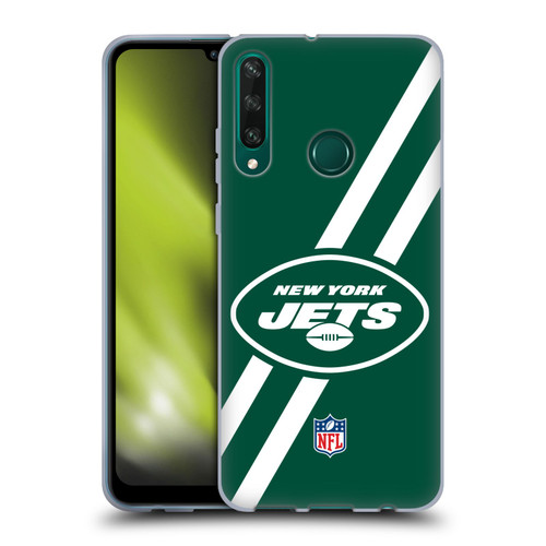 NFL New York Jets Logo Stripes Soft Gel Case for Huawei Y6p