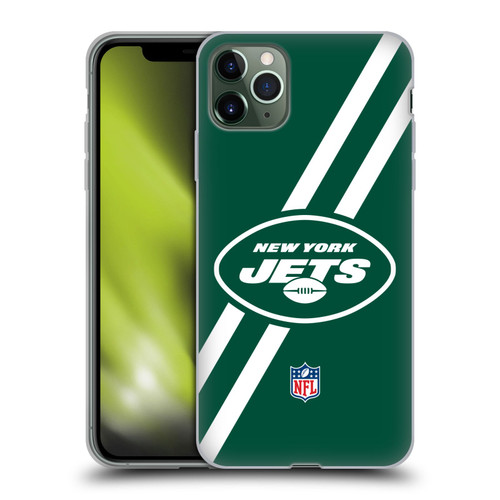 NFL New York Jets Logo Stripes Soft Gel Case for Apple iPhone 11 Pro Max