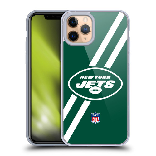 NFL New York Jets Logo Stripes Soft Gel Case for Apple iPhone 11 Pro