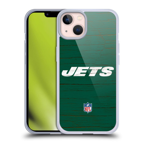 NFL New York Jets Logo Distressed Look Soft Gel Case for Apple iPhone 13