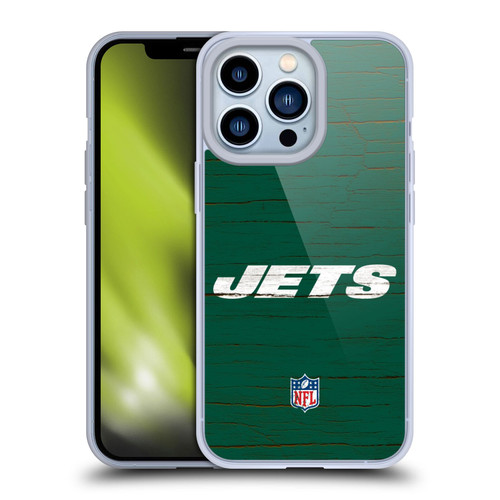 NFL New York Jets Logo Distressed Look Soft Gel Case for Apple iPhone 13 Pro