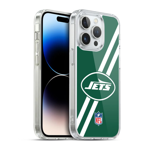NFL New York Jets Logo Stripes Soft Gel Case for Apple iPhone 13 Pro & MagSafe