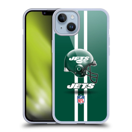 NFL New York Jets Logo Helmet Soft Gel Case for Apple iPhone 14 Plus