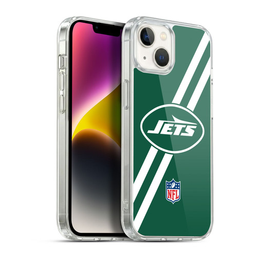 NFL New York Jets Logo Stripes Soft Gel Case for Apple iPhone 14 Plus & MagSafe