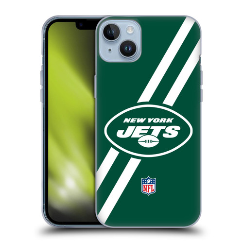 NFL New York Jets Logo Stripes Soft Gel Case for Apple iPhone 14 Plus