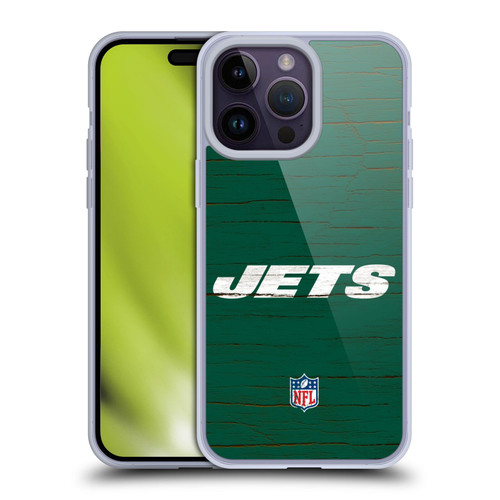 NFL New York Jets Logo Distressed Look Soft Gel Case for Apple iPhone 14 Pro Max