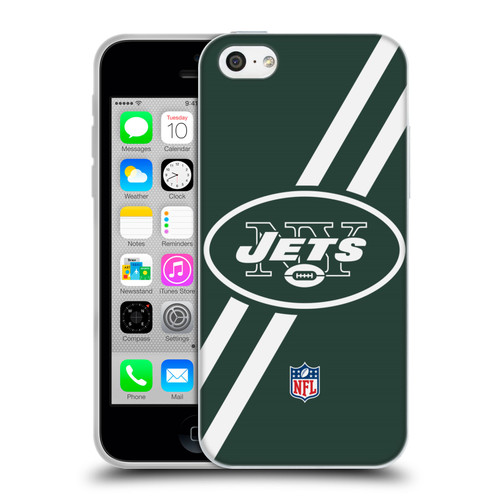 NFL New York Jets Logo Stripes Soft Gel Case for Apple iPhone 5c