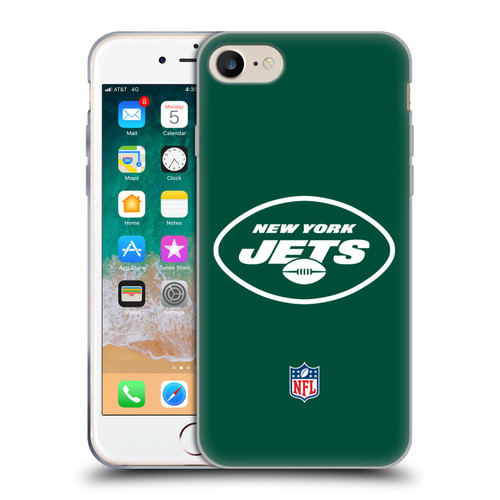 NFL New York Jets Logo Plain Soft Gel Case for Apple iPhone 7 / 8 / SE 2020 & 2022