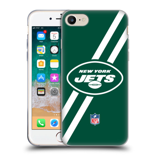 NFL New York Jets Logo Stripes Soft Gel Case for Apple iPhone 7 / 8 / SE 2020 & 2022