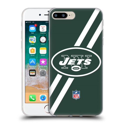 NFL New York Jets Logo Stripes Soft Gel Case for Apple iPhone 7 Plus / iPhone 8 Plus