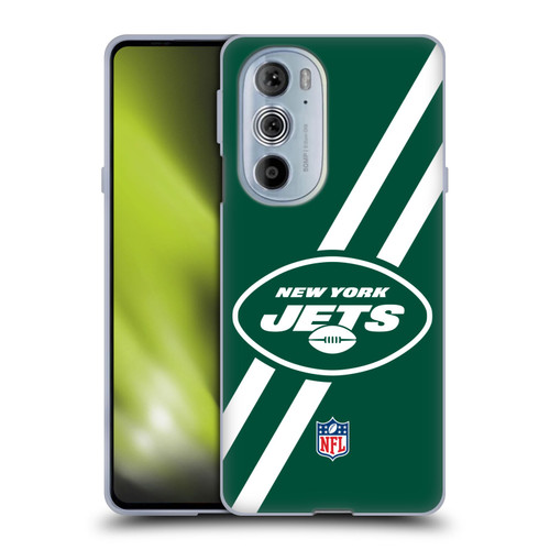 NFL New York Jets Logo Stripes Soft Gel Case for Motorola Edge X30