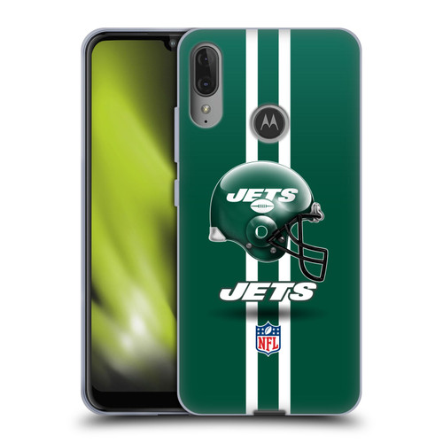 NFL New York Jets Logo Helmet Soft Gel Case for Motorola Moto E6 Plus