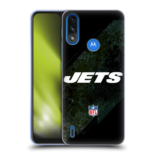 NFL New York Jets Logo Blur Soft Gel Case for Motorola Moto E7 Power / Moto E7i Power