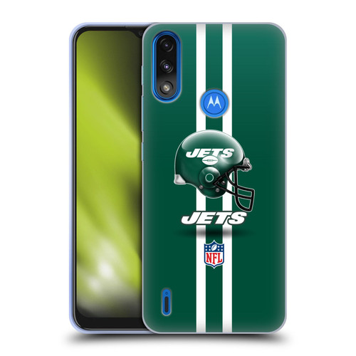 NFL New York Jets Logo Helmet Soft Gel Case for Motorola Moto E7 Power / Moto E7i Power