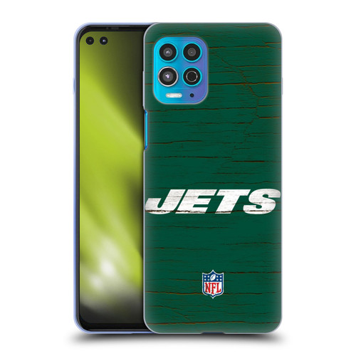 NFL New York Jets Logo Distressed Look Soft Gel Case for Motorola Moto G100