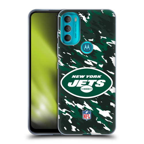 NFL New York Jets Logo Camou Soft Gel Case for Motorola Moto G71 5G