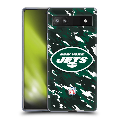 NFL New York Jets Logo Camou Soft Gel Case for Google Pixel 6a