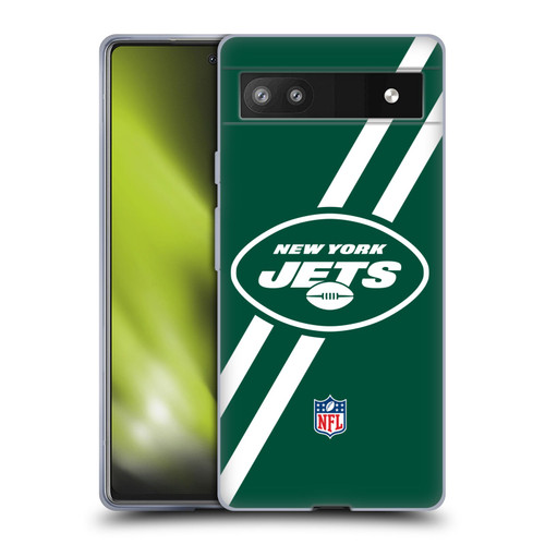 NFL New York Jets Logo Stripes Soft Gel Case for Google Pixel 6a